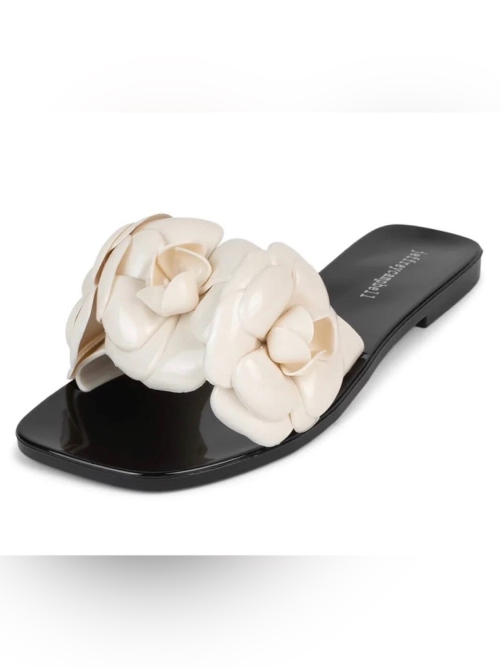 Jeffrey Campbell White Floral Jelly Slide Sandals size 9